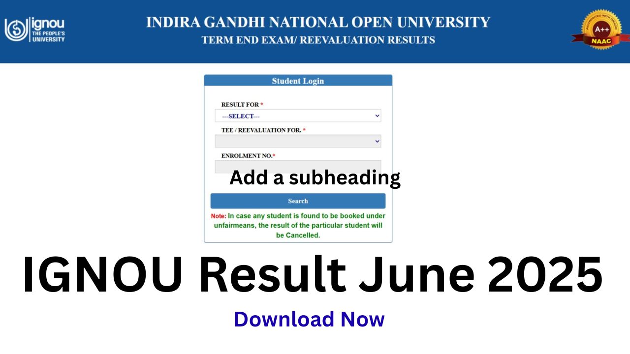 IGNOU Result June 2025