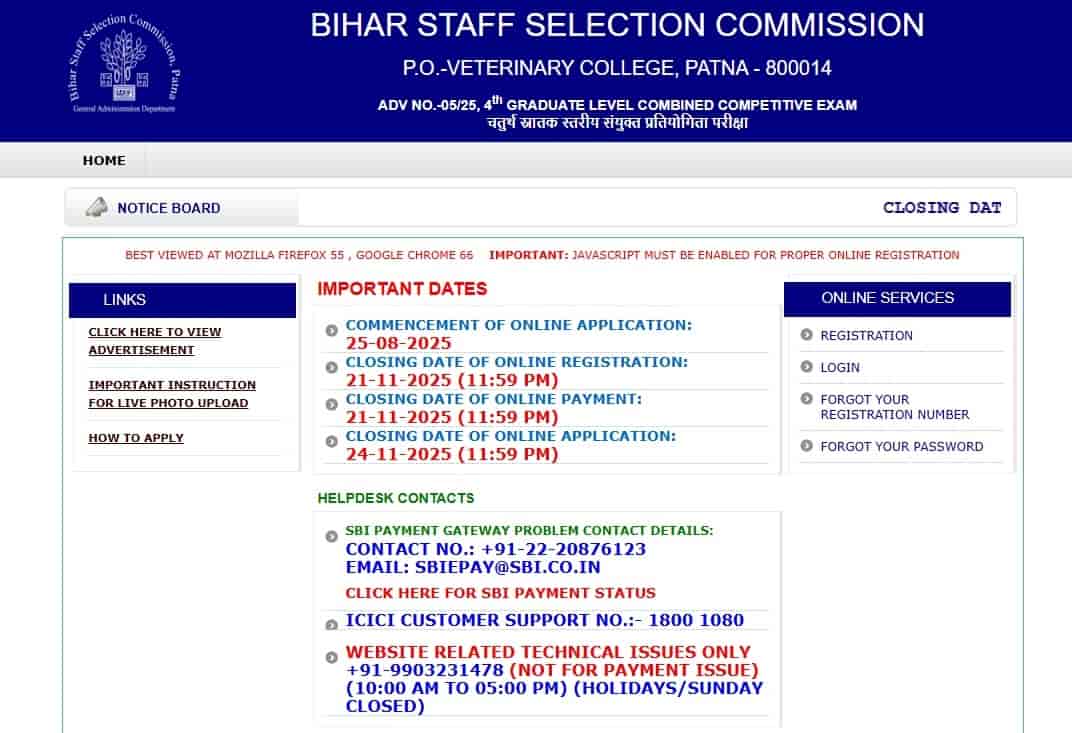 BSSC CGL Form Edit Online 2025