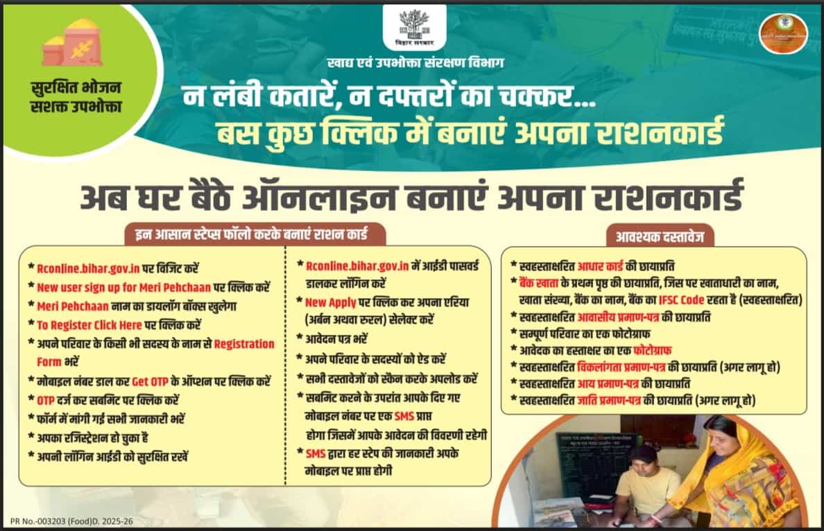 Bihar Ration Card Apply Online 2026