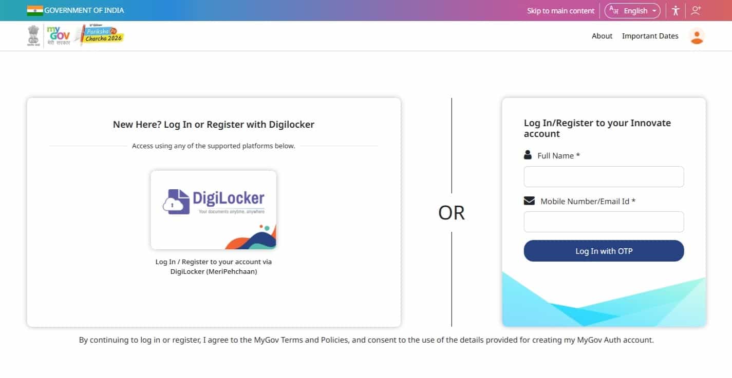 Pariksha Pe Charcha 2026 Registration Online